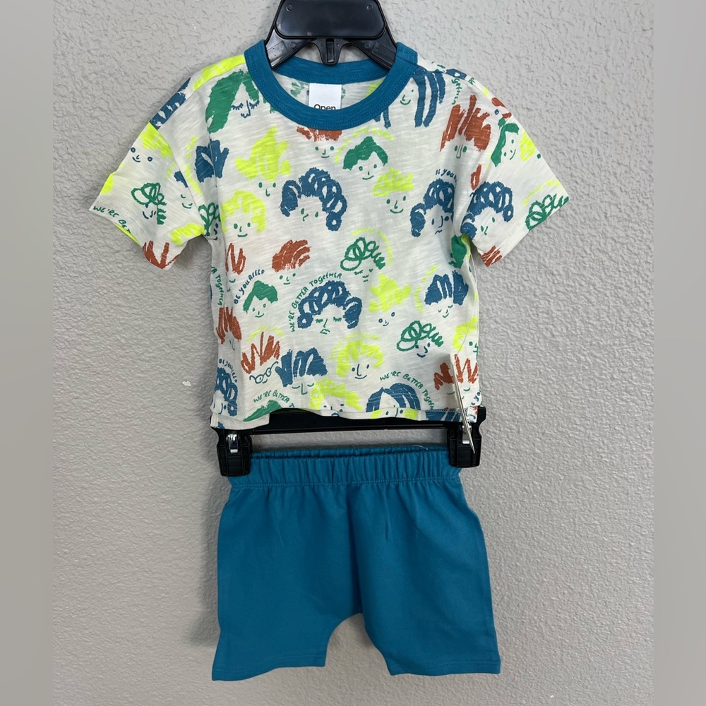 🆕 Open Edit Boys Ivory Cloud Shirt / Shorts Set Size: 12M! BRAND NEW! Nordstrom